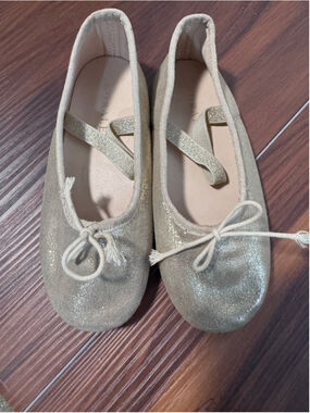 Noralee Girls Gold Glitter Ballet Flats Size 11